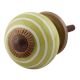 Lime Green Striped Small Ceramic Cabinet Knobs